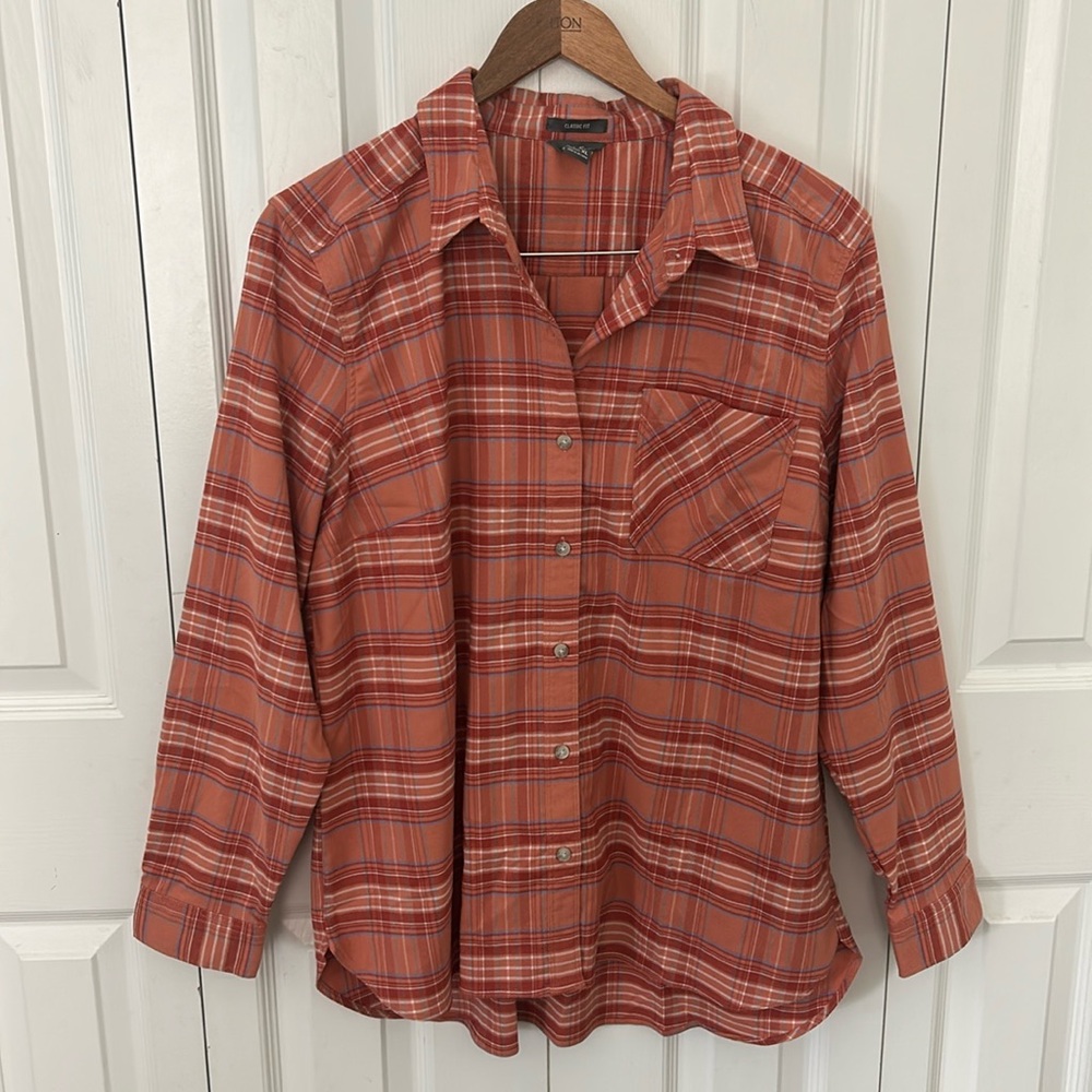 Eddie Bauer Classic Fit Button Up Plaid Shirt Sz XL